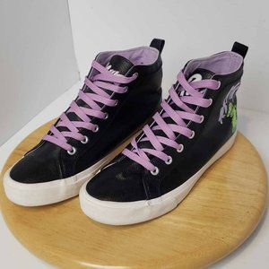 Viacom Womens Rugrats High Top Flat Shoes Black Purple Denim Lace Up Graphic 9